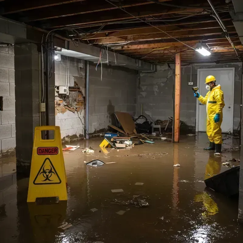 Flooded Basement Electrical Hazard in Bethesda, OH Property